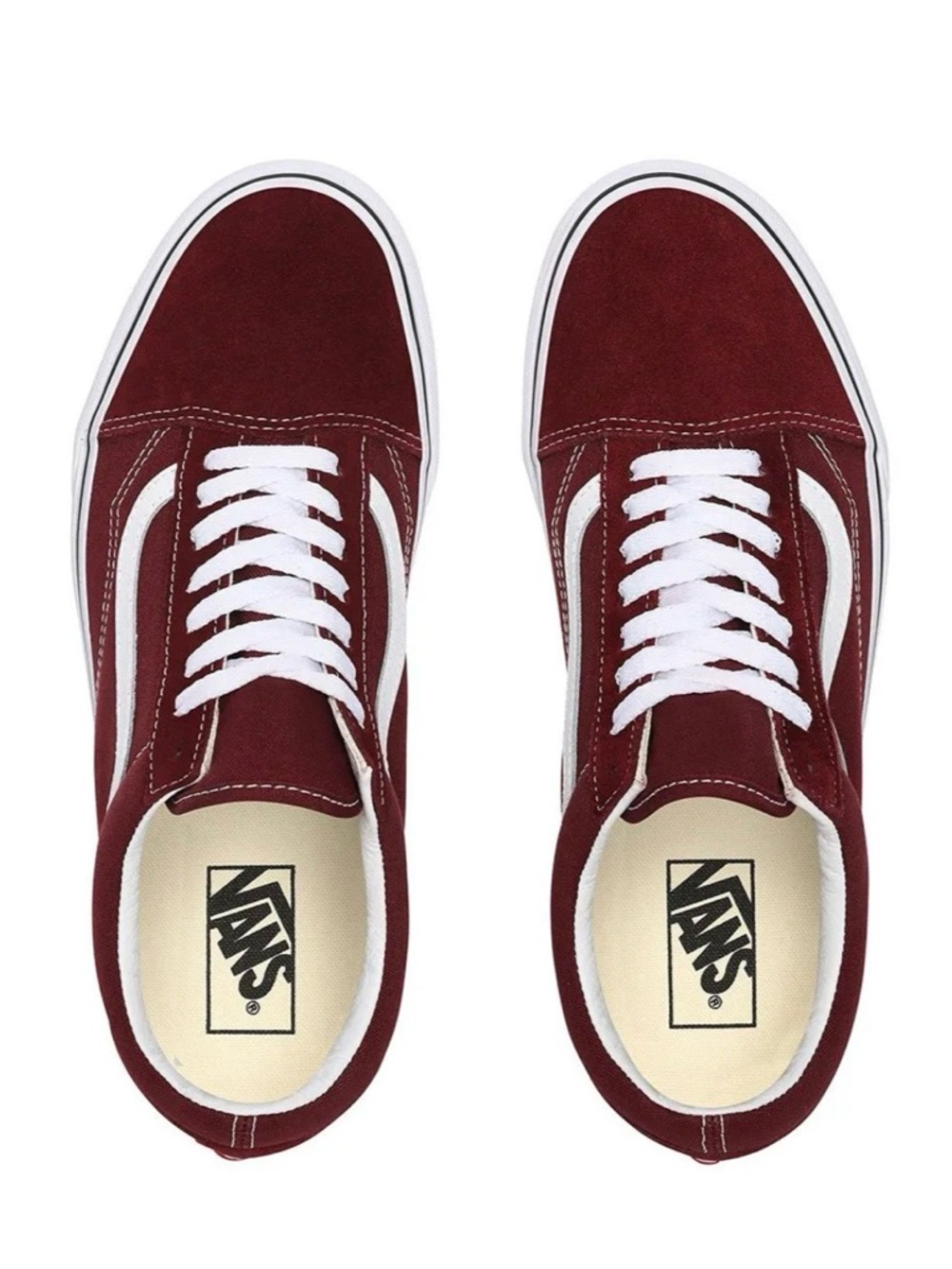 Vans Men's Old Skool Sneakers - Maroon with White Stripe